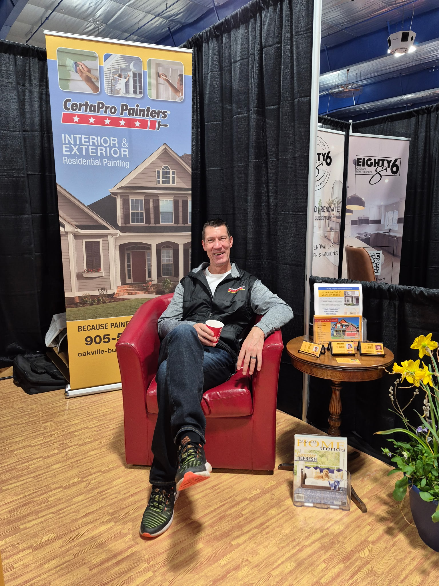 owner Mark Tunks enjoying his time at the Oakville Home Show
