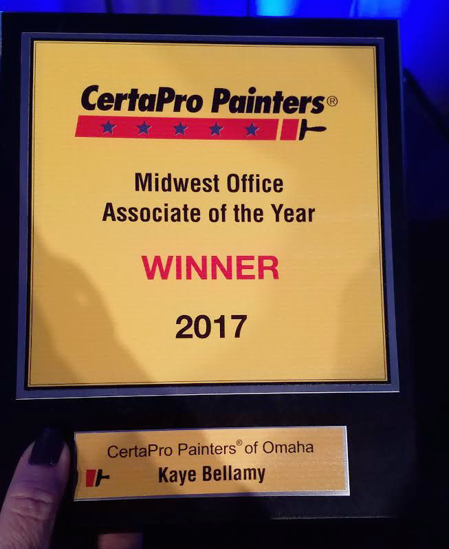 CertaPro Painters Midwest Office Associate of the Year - 2017