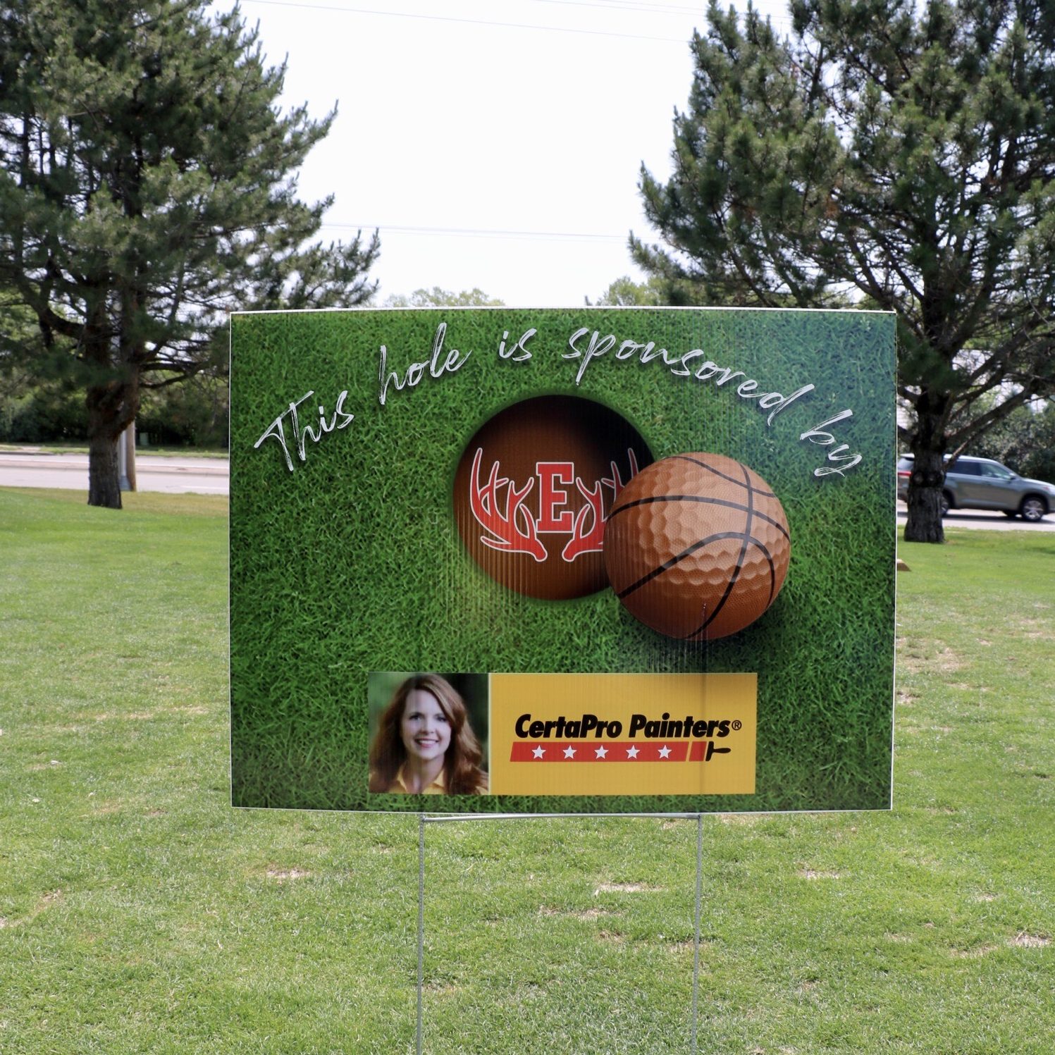 Sign at Community Golf Event