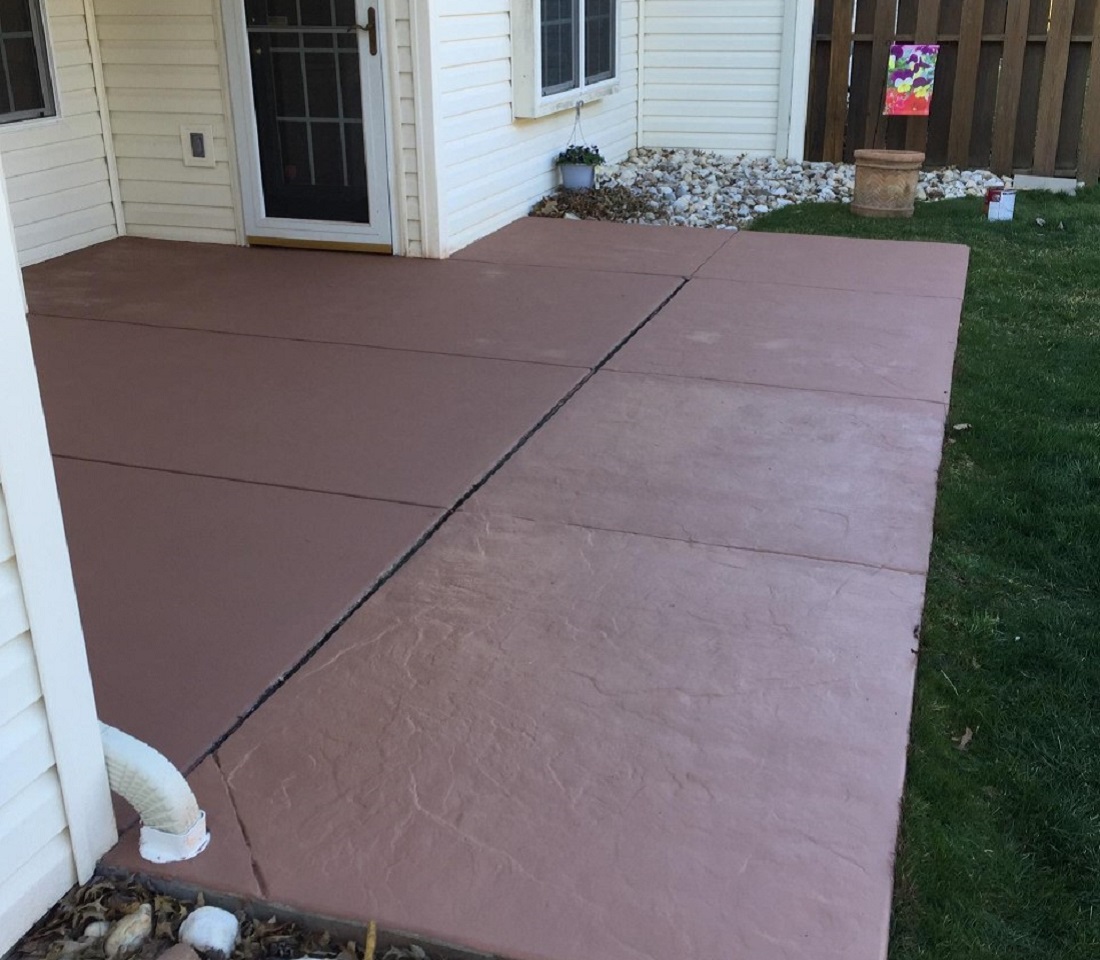 Patio deck after staining