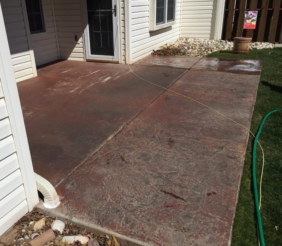 Patio deck before staining