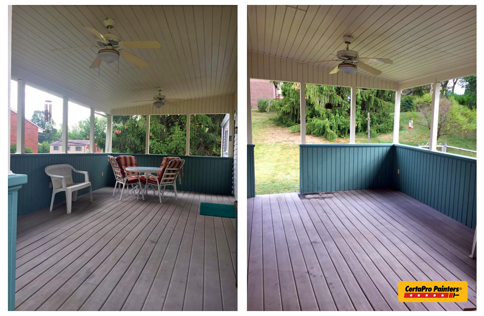 Interior of back porch after painting by CertaPro