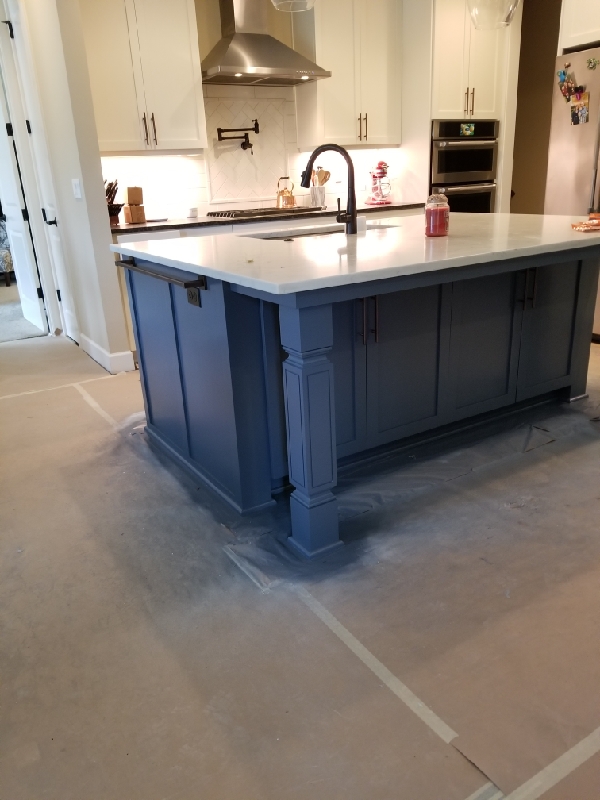 blue kitchen island