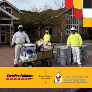 painters with CertaPro & RMHC logo