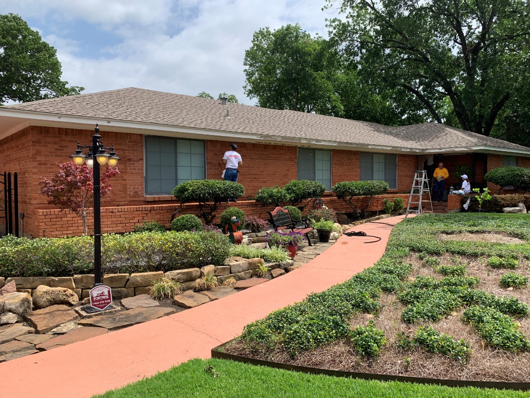 Brick Painting – Red to White Before