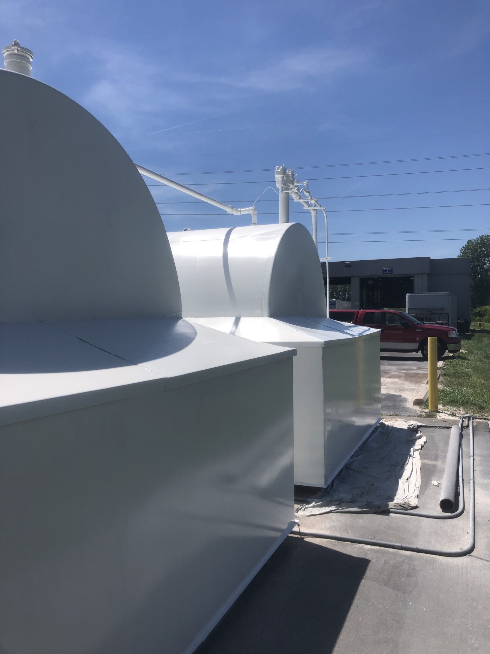 Finished sides of two fuel tanks