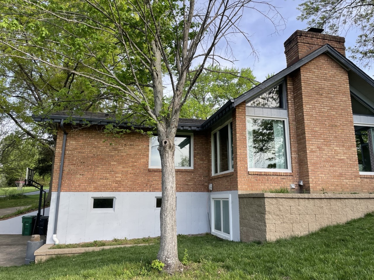 Residential Concrete Foundation Repainted After