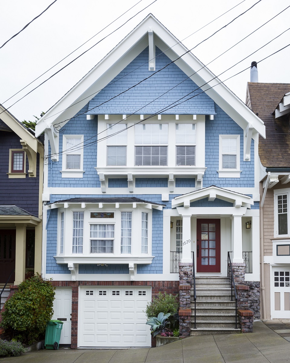Exterior house painting in Inner Sunset, after picture