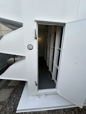 Gladstone Institute Air Handling Unit Entry Door painted white.
