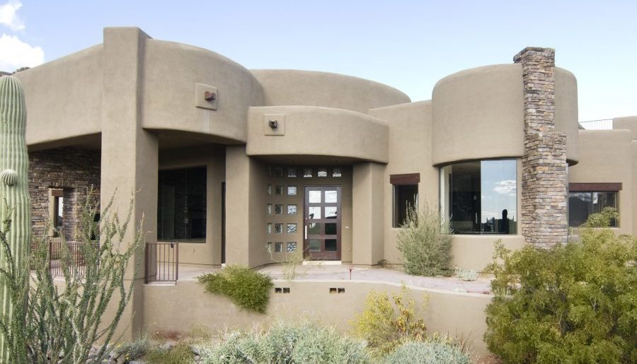 tan stone and stucco exterior painting in Arlington, TX