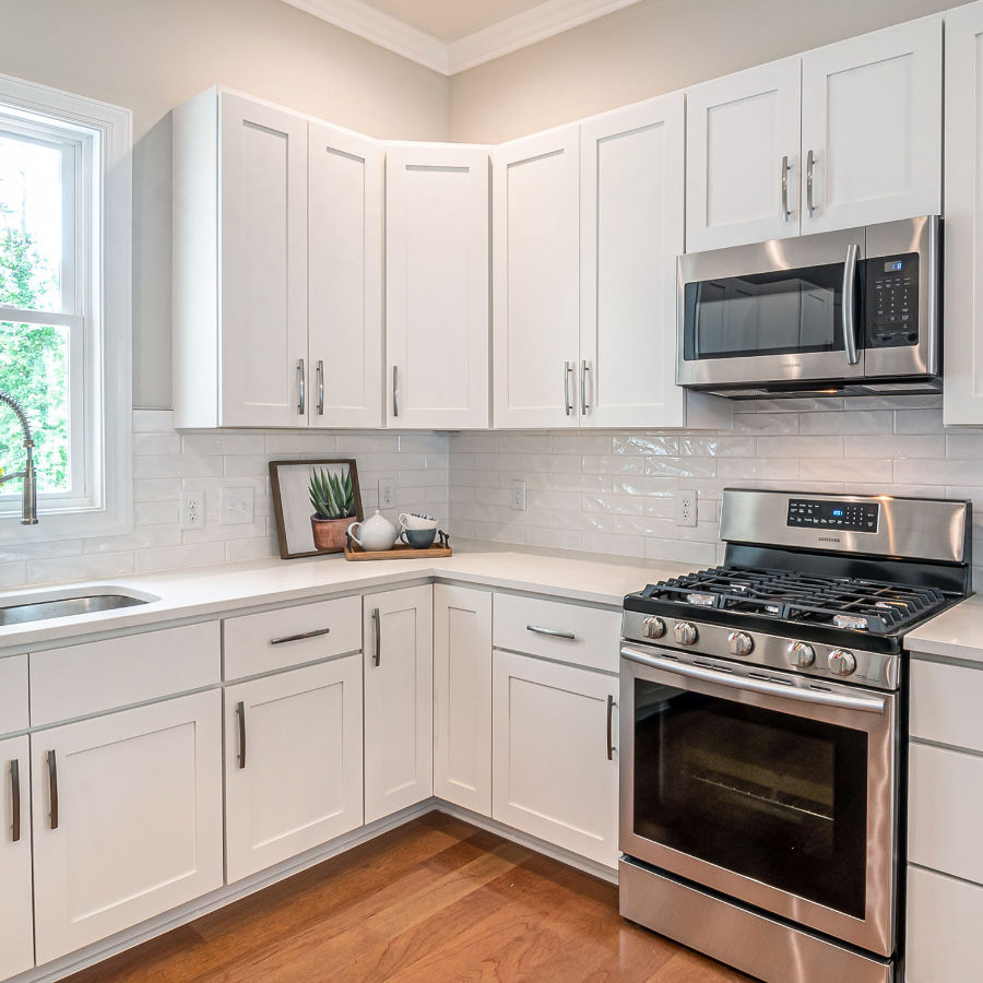 White kitchen cabinets in South Arlington