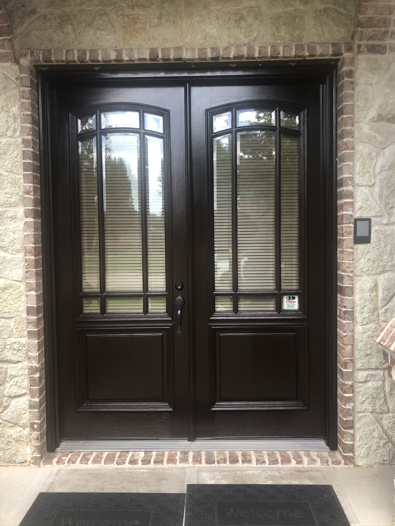 front door after staining