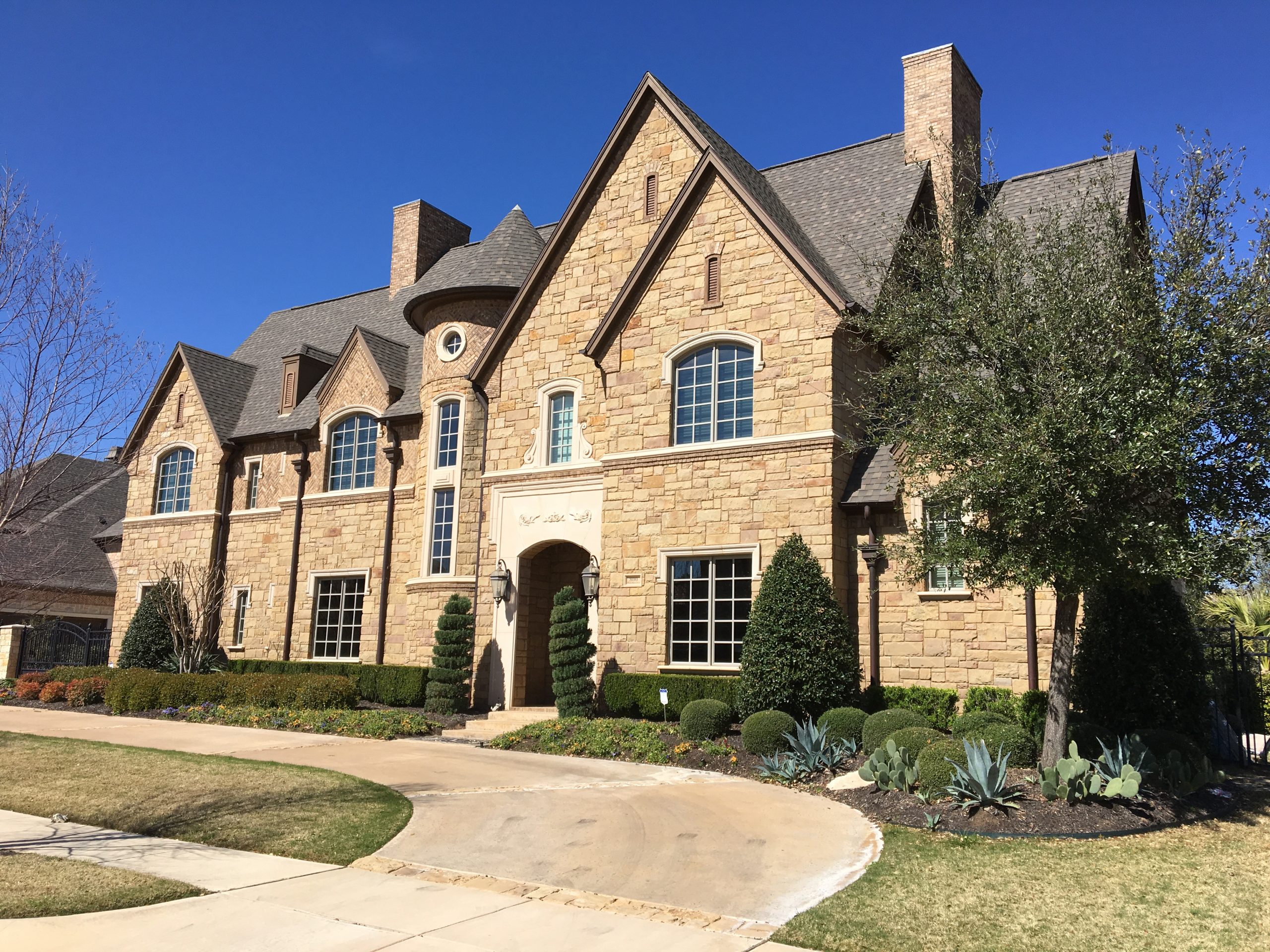 stone exterior southlake home