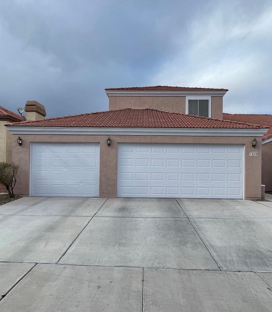stucco garage after paint job