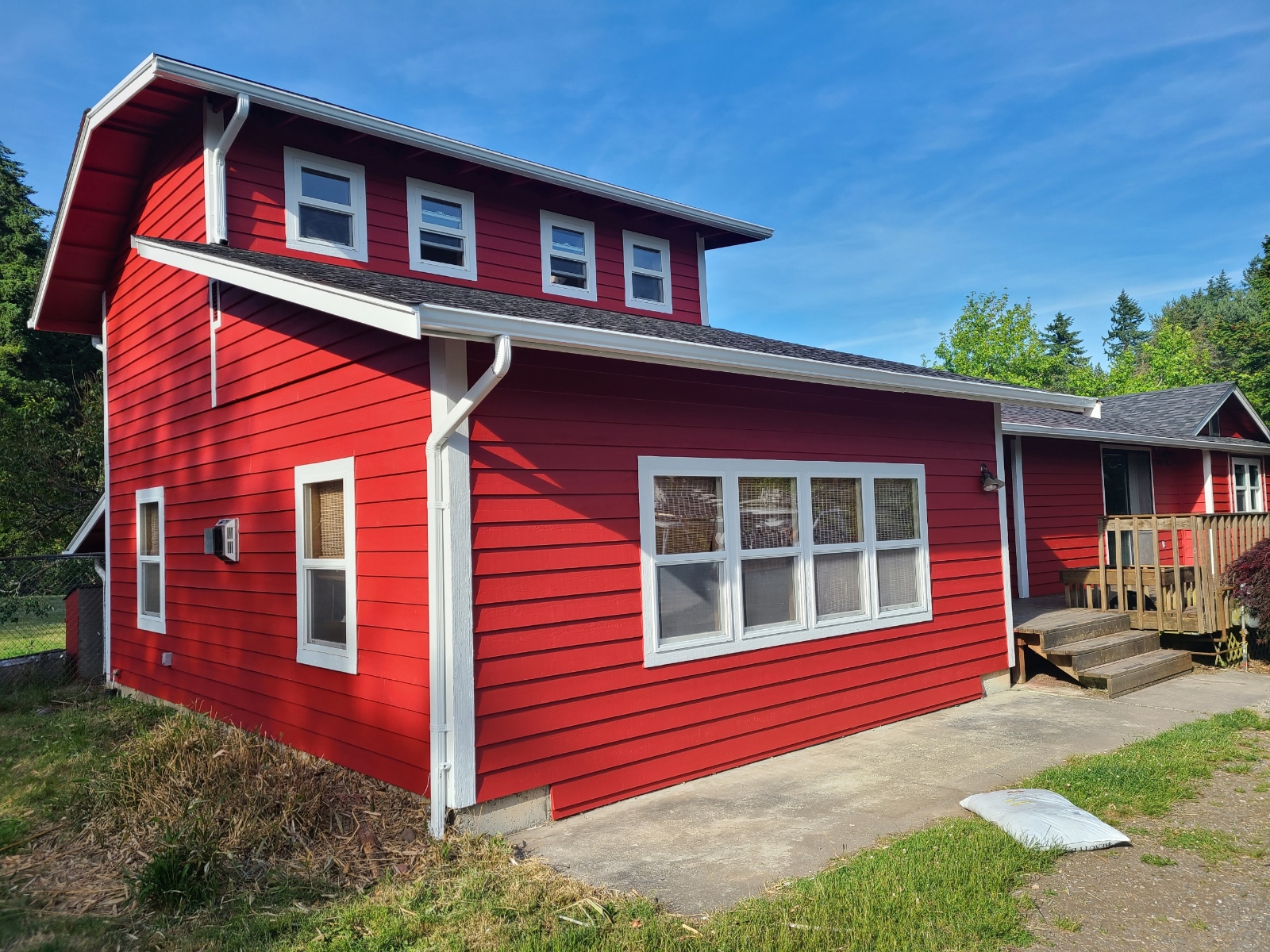 red siding home exterior