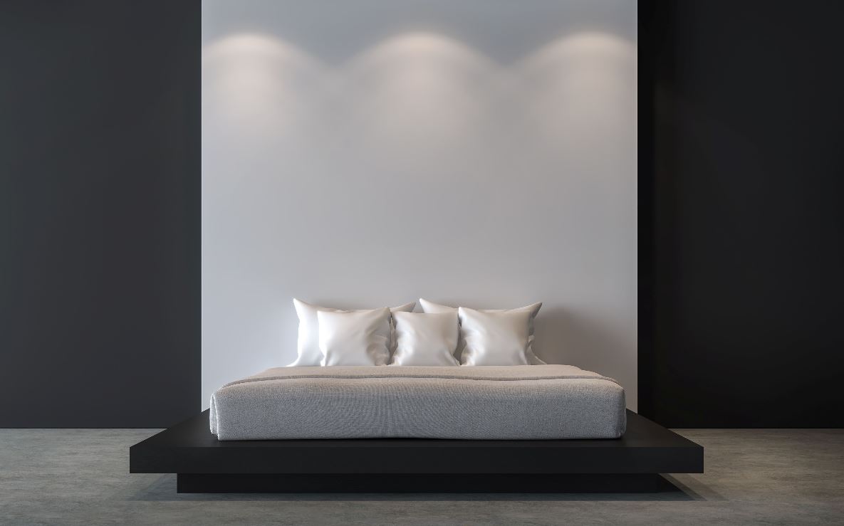 black painted bedroom