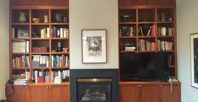 Living Room cabinetry before painting