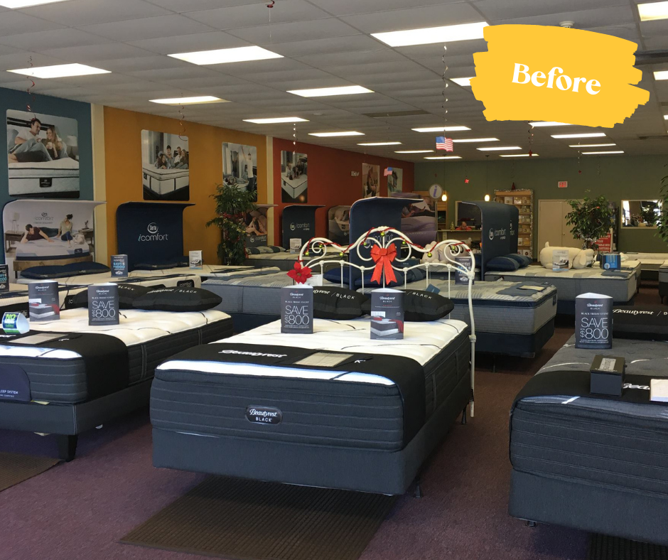 mattress store before painting