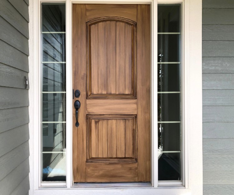 front door stainwork