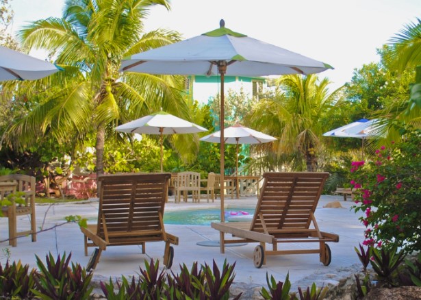 poolside area with freshly painted concrete