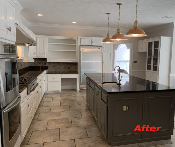 kitchen cabinets after painting