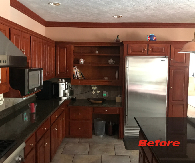 kitchen cabinets before painting