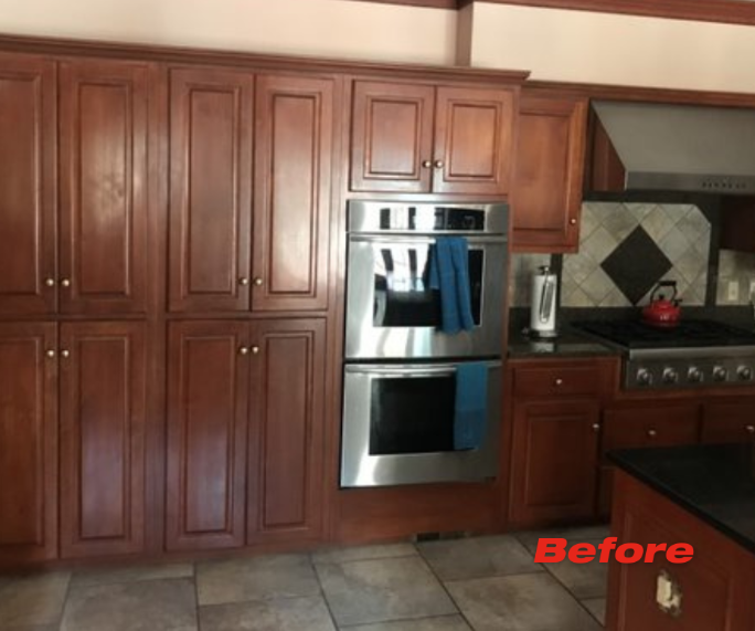 kitchen cabinets before painting