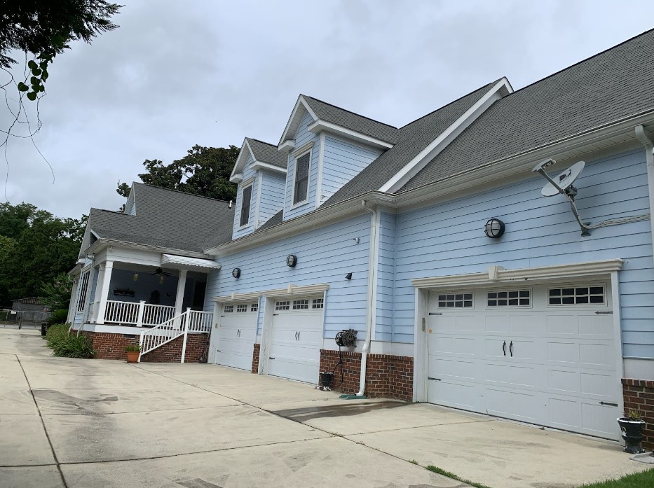 blue exterior before painting