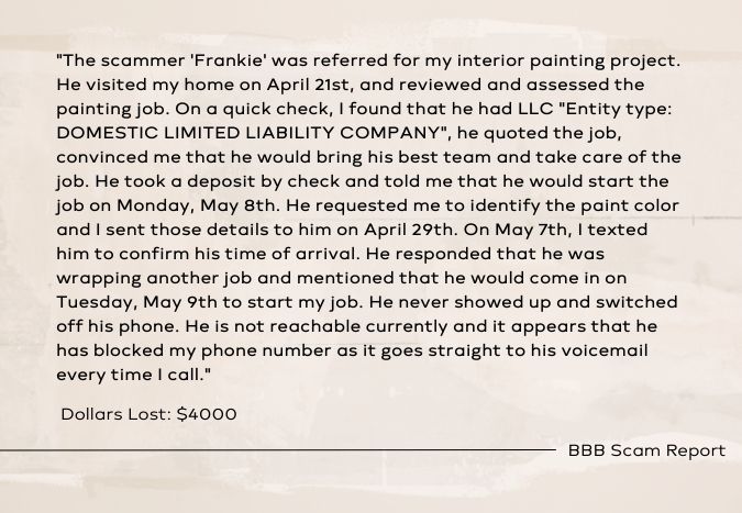 bbb scam report