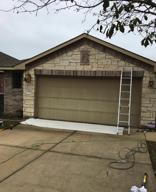 Garage door before painting 
