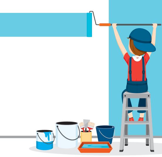 cartoon of painting interior wall