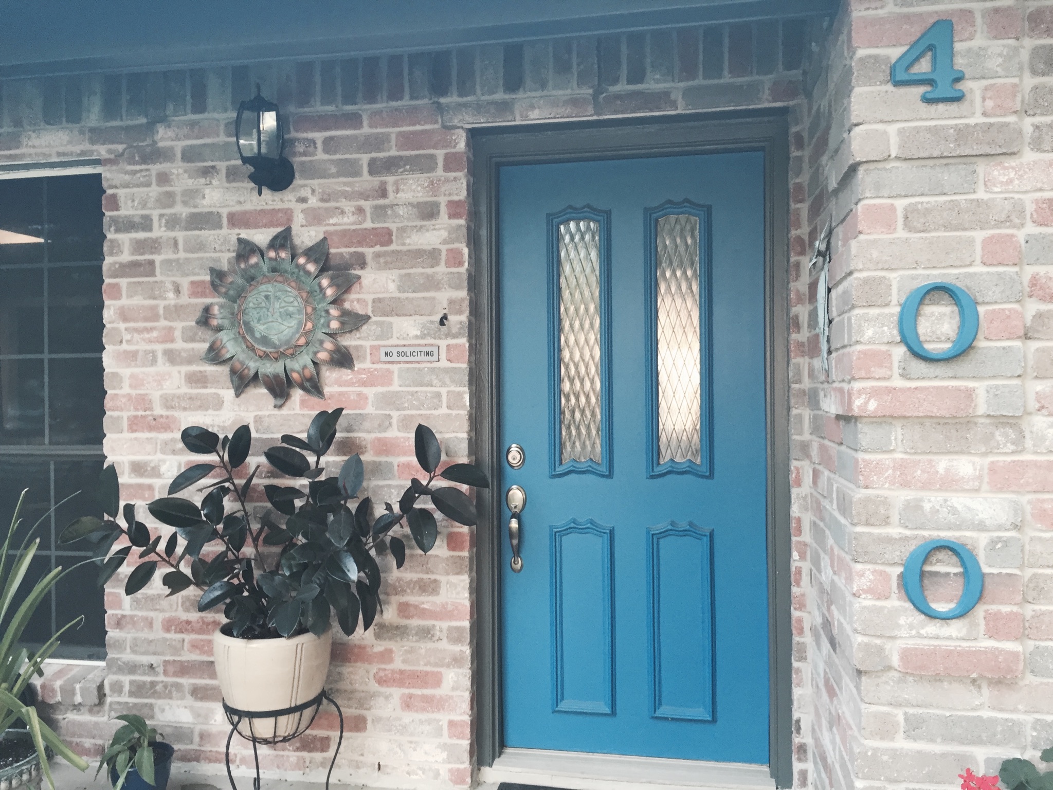 blue painted front door