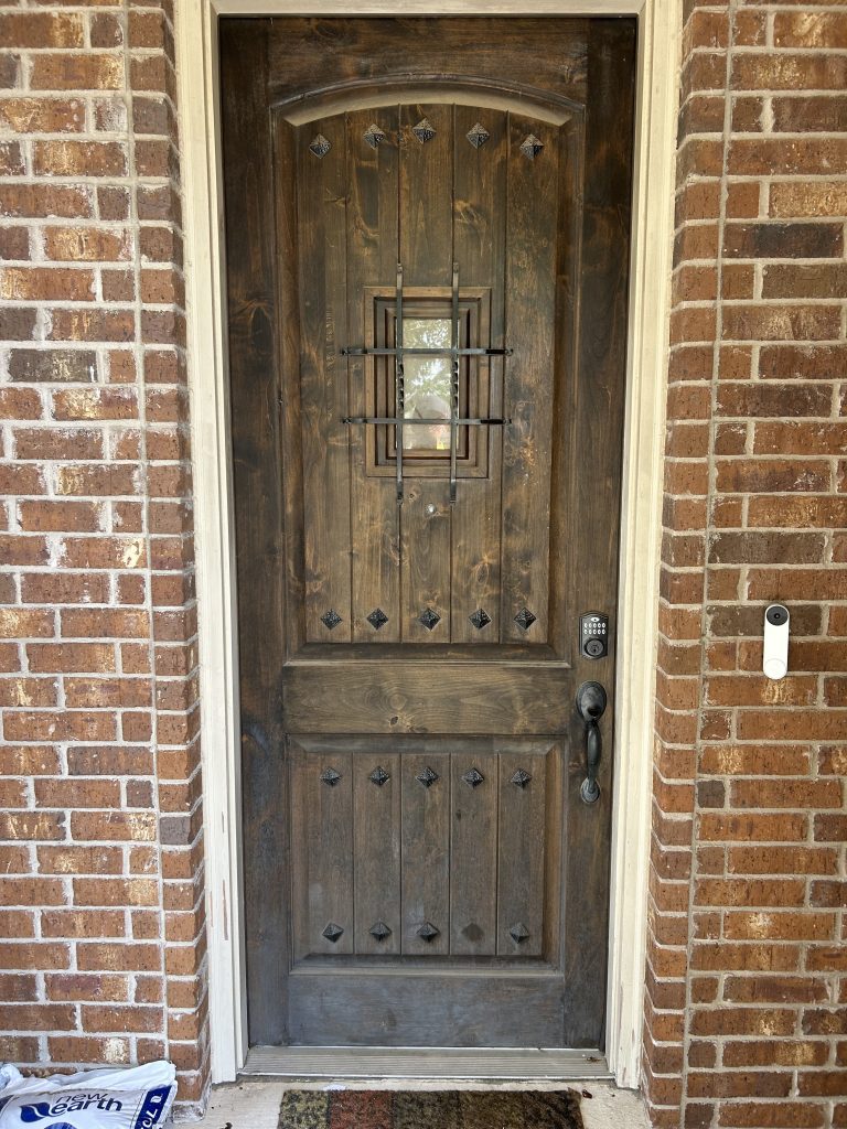 worn oak door