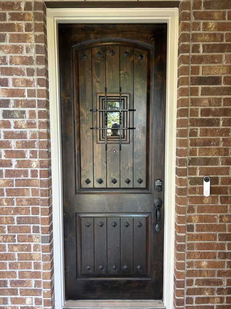 stained oak door