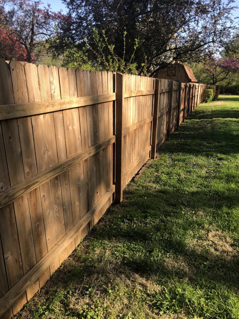 Fence Staining Before & After After