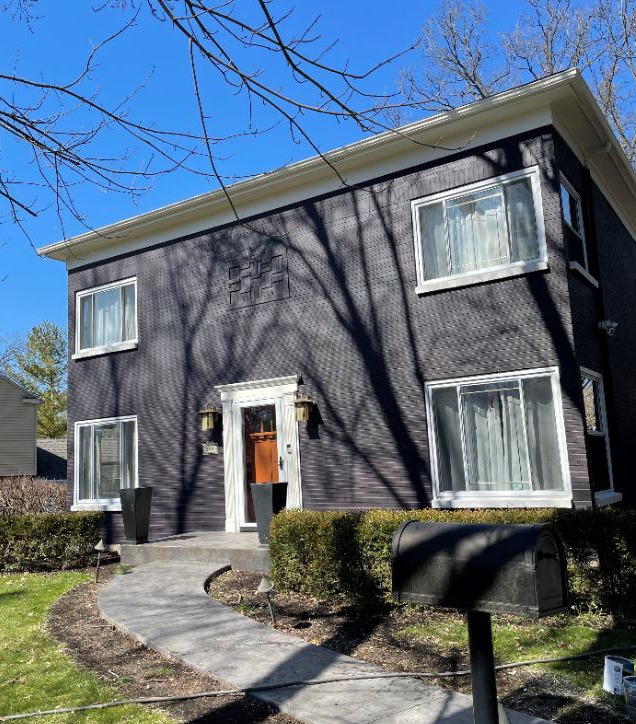 after painting brick house gray