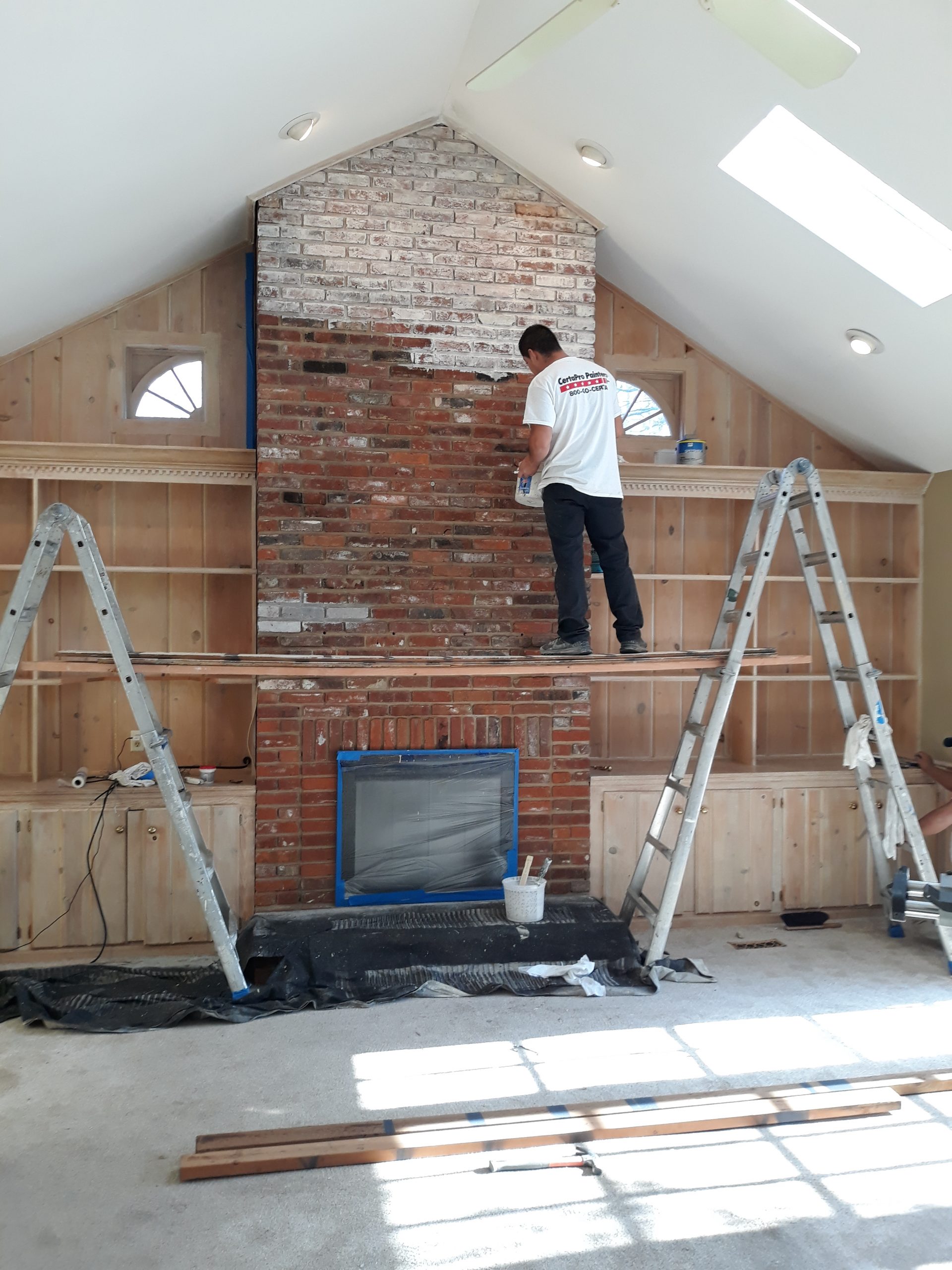 House painting before completion in Kirkwood, MO by CertaPro Painters