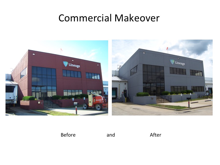 before and after painted commercial building in kentuckiana KY 