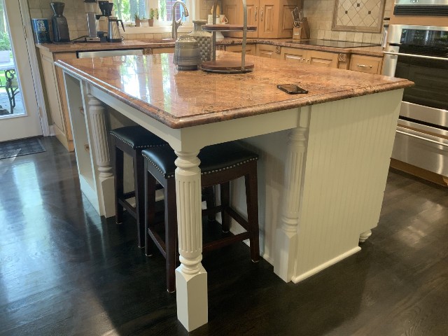 photo of repainted kitchen island