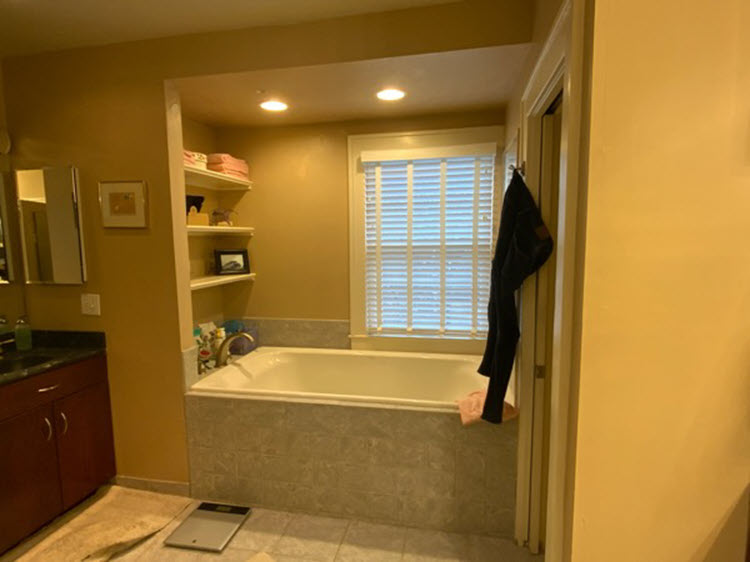 before photo of primary bathroom in louisville