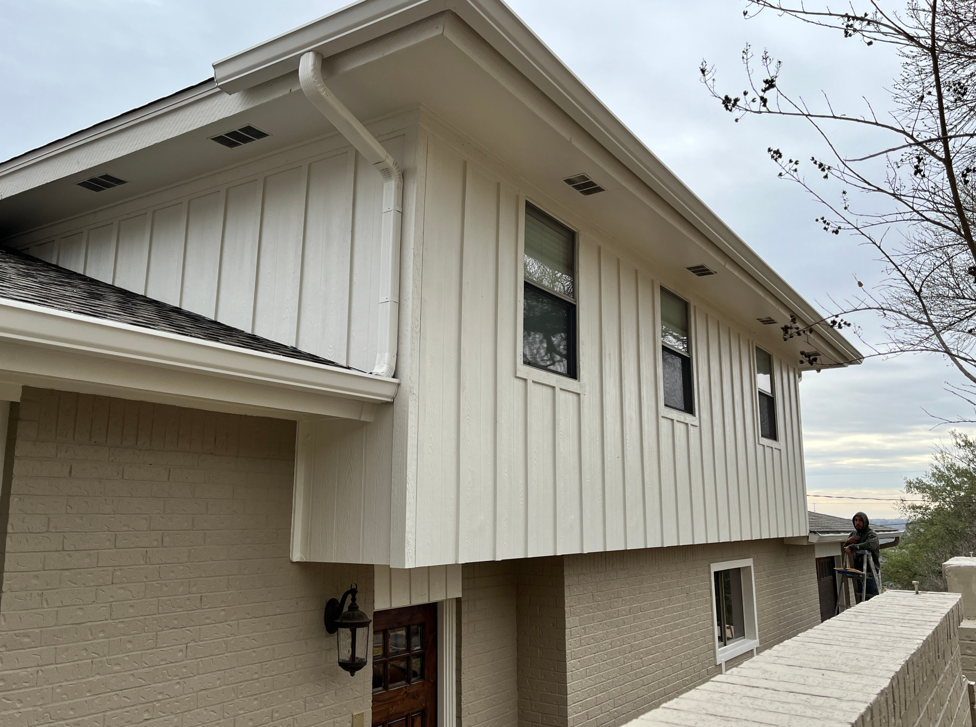 Beige Home Repaired & Repainted in New Braunfels, TX After