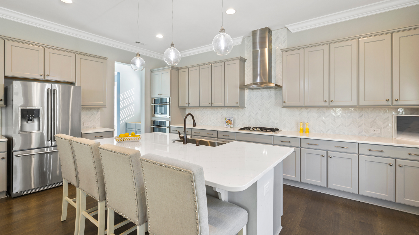 beige kitchen cabinets