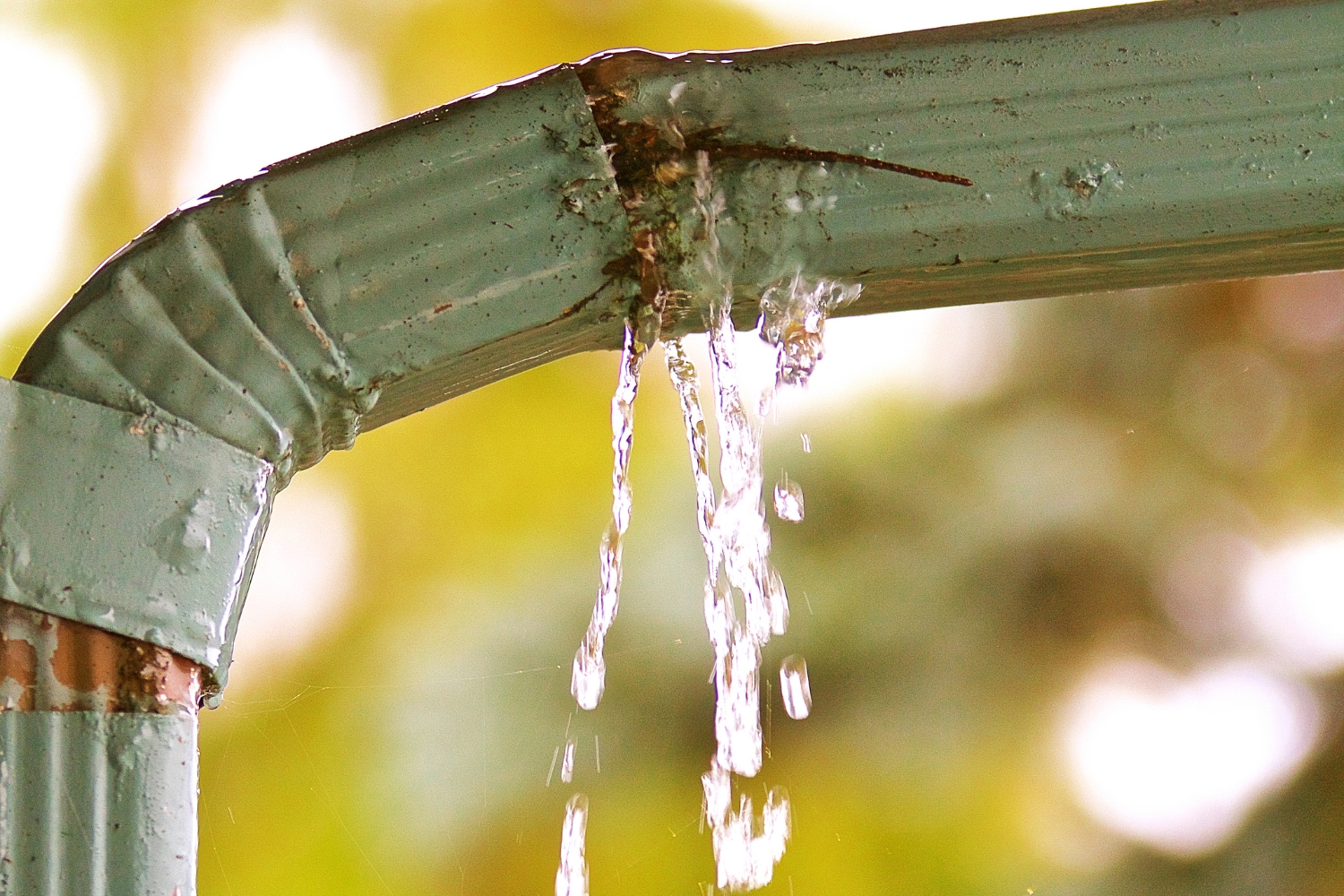 leaking gutter seam)