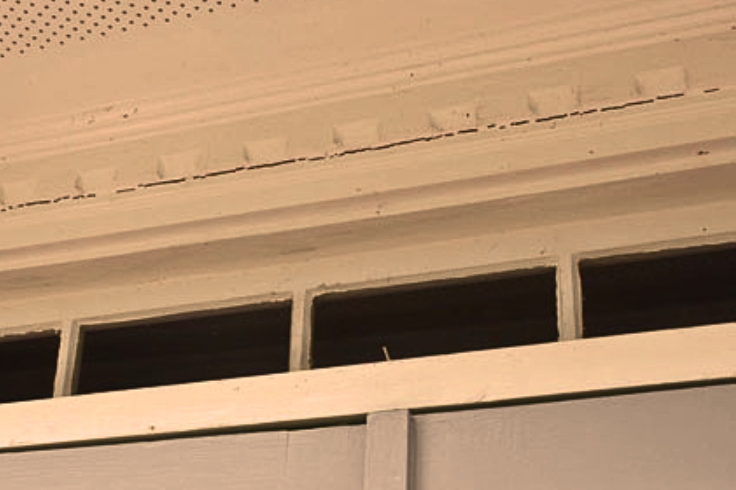 splitting caulk on exterior)