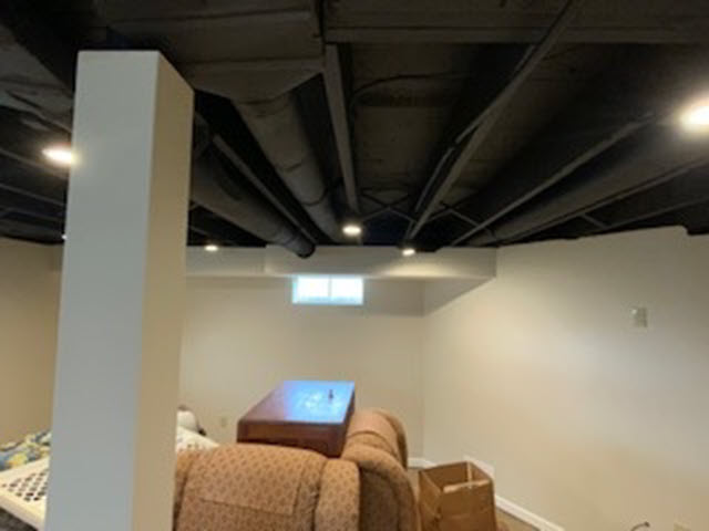 photo of repainted exposed ceiling in utica indiana