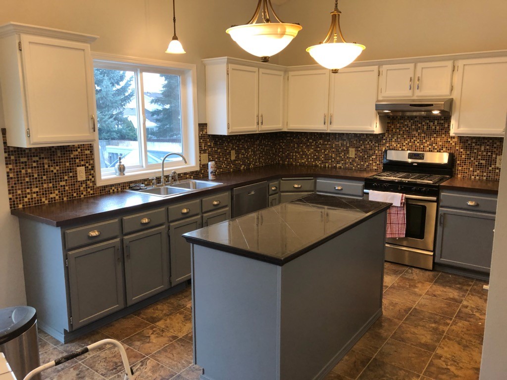 CertaPro Painters of Spokane, WA paints kitchen cabinets