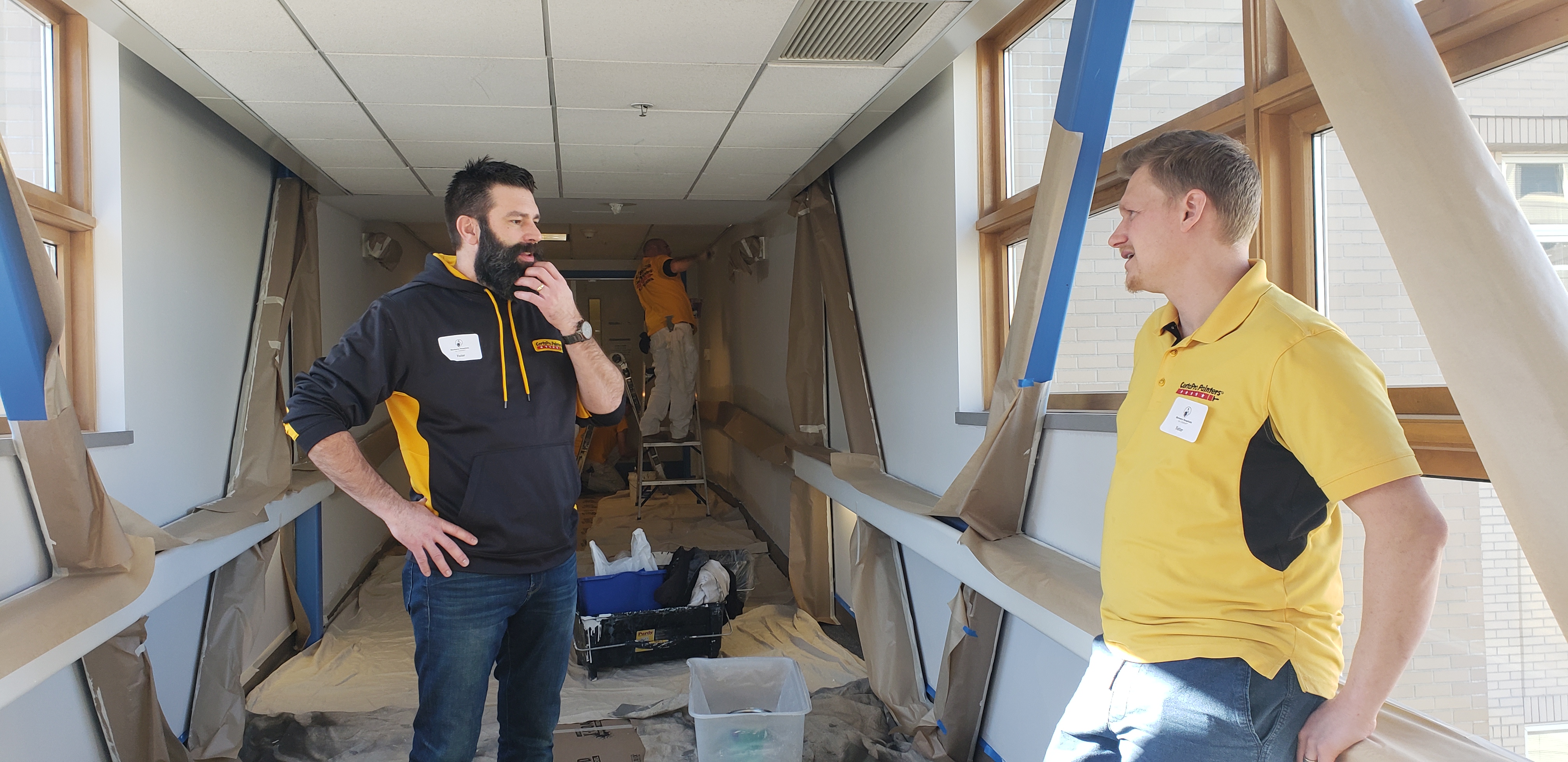 Shriners Hospital hallway paint inspection by CertaPro Painters of Spokane