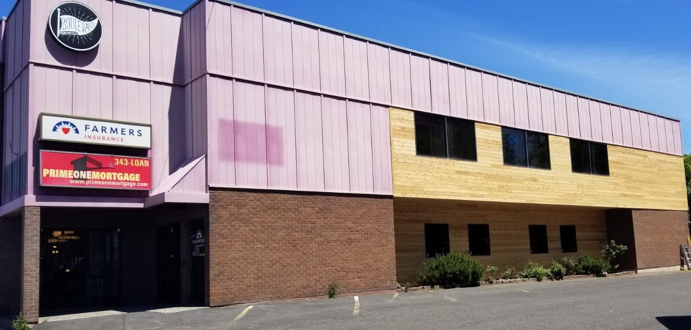 Commercial exterior painting before picture