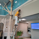 Vanessa Behan crisis nursery painting in progress.