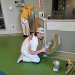 Vanessa Behan crisis nursery painting in progress.